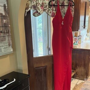 Elegant Backless Red Dress